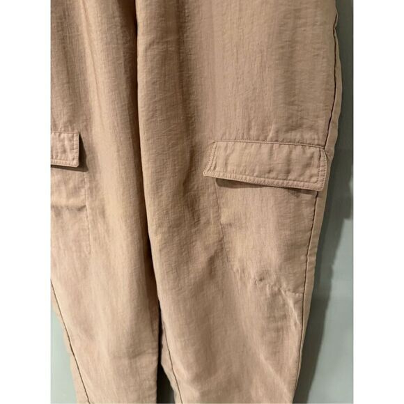 ZARA Wide Leg Textured Cargo‎ Pants Pink Size Large - Picture 3 of 6